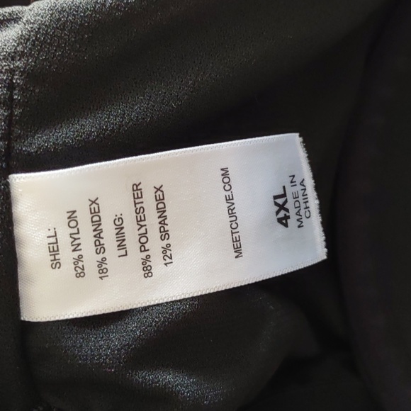 NWT Meet. Curve 4X Black Ruched One Piece Swimsuit - Picture 12 of 13